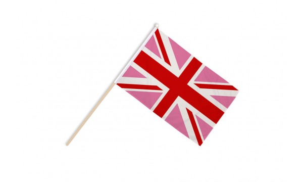 Union Jack Pink Hand Flags